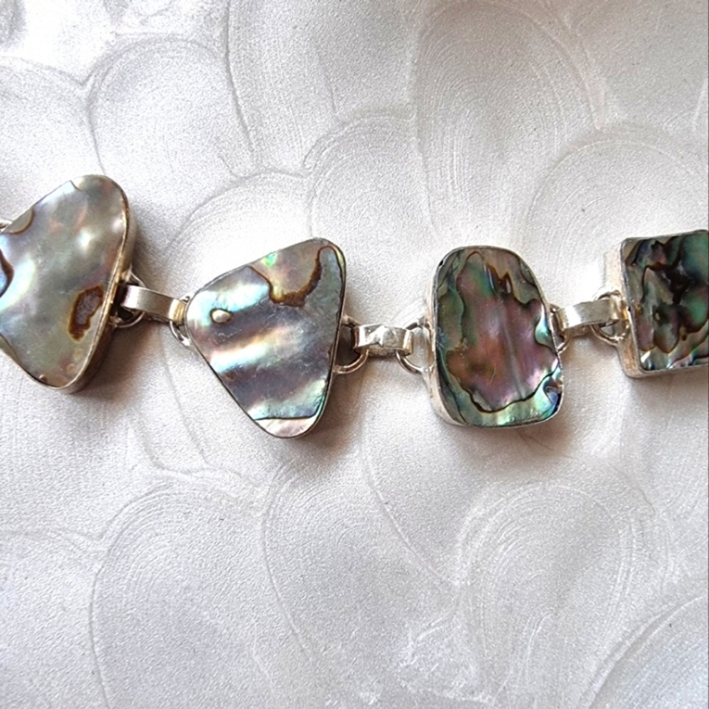 Silver Abalone Shell Bracelet - Picture 2 of 7